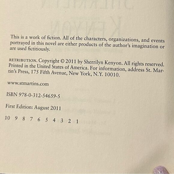 Retribution Book 19 by Sherrilyn Kenyon, Dark-Hunter, 1st Edition, Hardcover - Picture 3 of 9